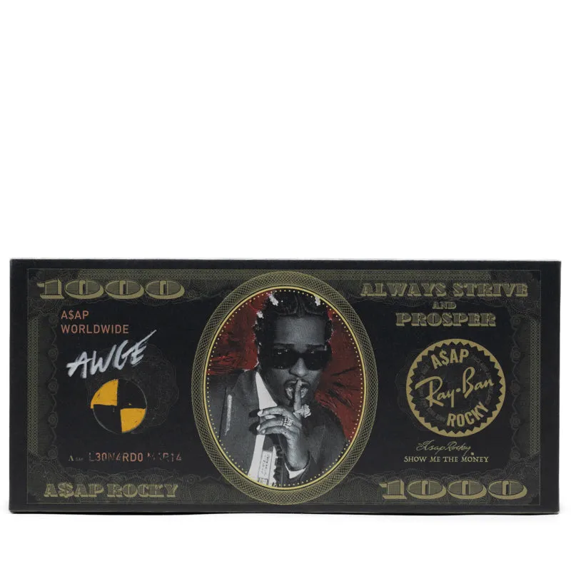 A$AP Rocky x Ray-Ban Mega Wayfarer - Polished Black/Dark Grey