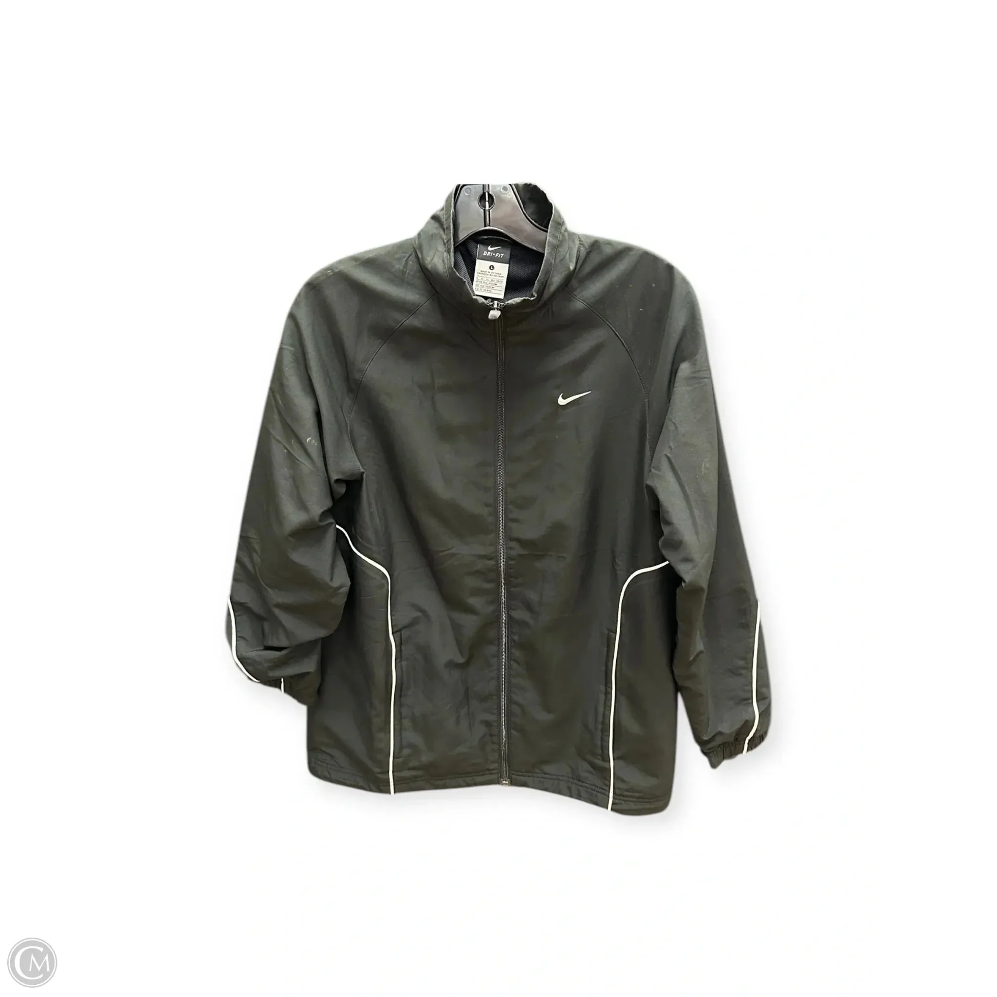 Athletic Jacket By Nike Apparel In Black, Size: L