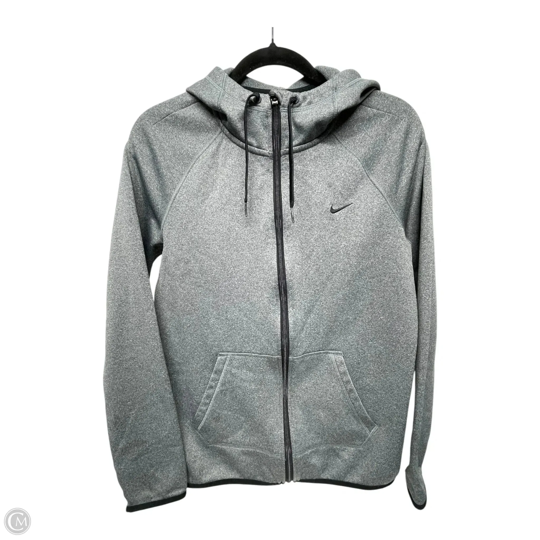 Athletic Jacket By Nike Apparel In Grey, Size: S