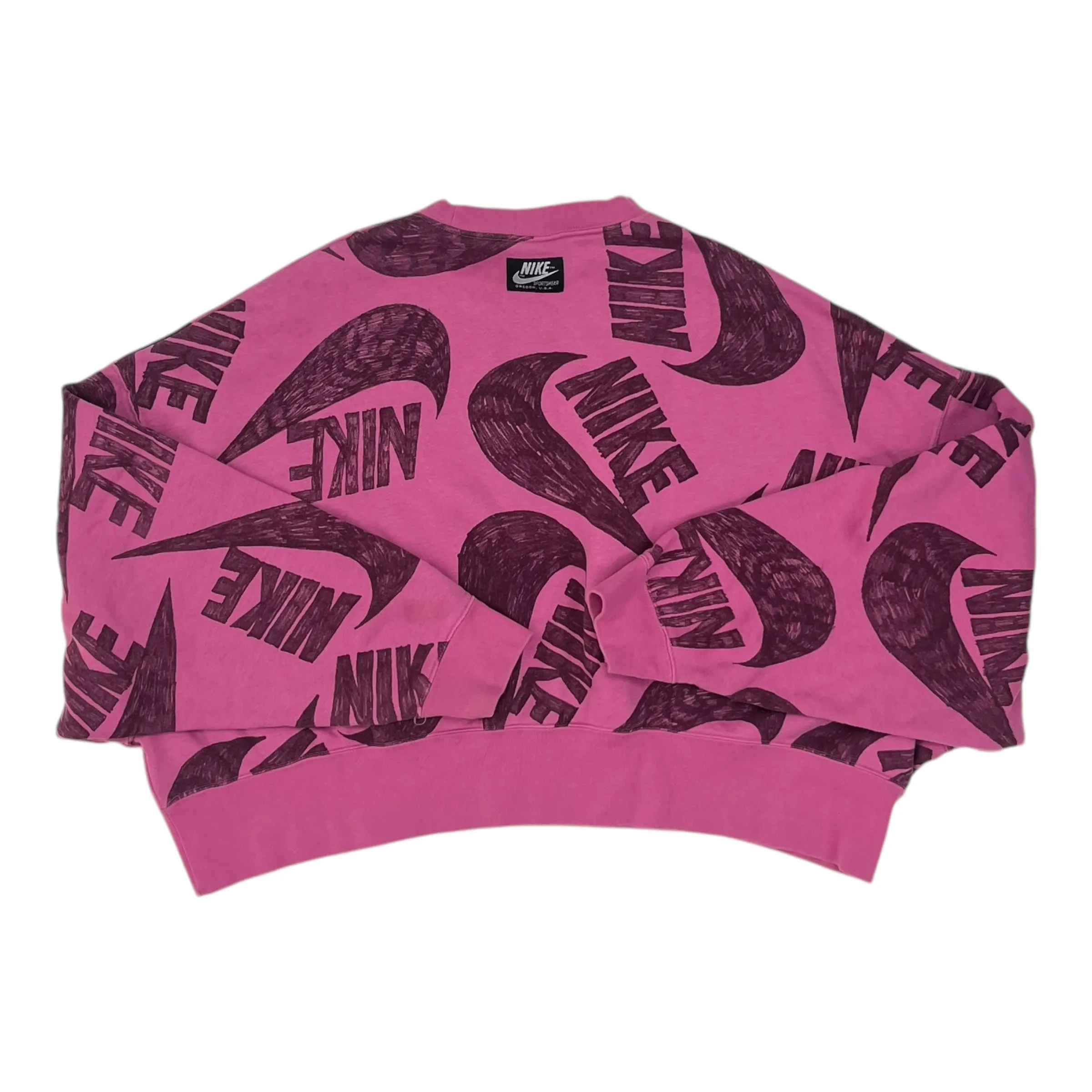 Athletic Sweatshirt Crewneck By Nike Apparel In Pink & Purple, Size:L