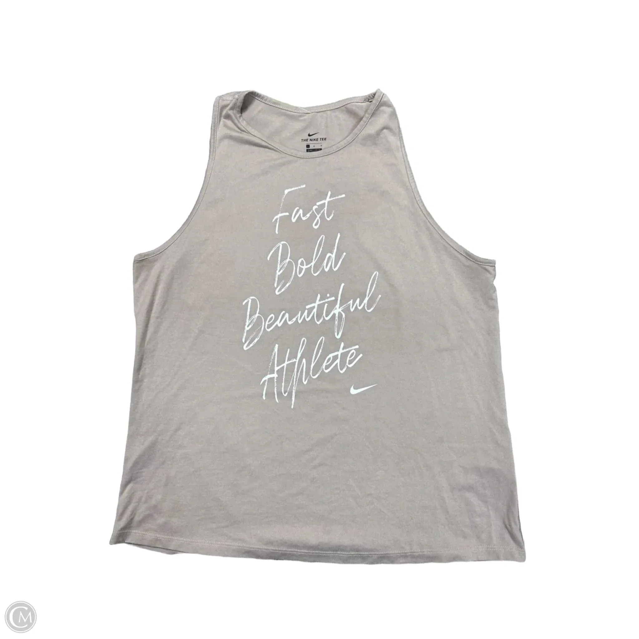 Athletic Tank Top By Nike Apparel In Beige, Size: L