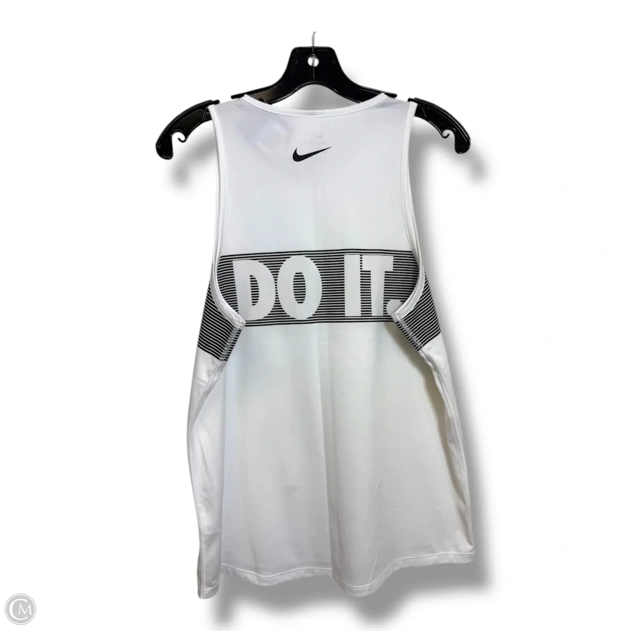 Athletic Tank Top By Nike Apparel In Black White, Size: M