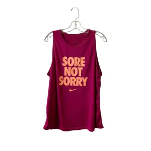 Athletic Tank Top By Nike Apparel In Maroon, Size:Xl
