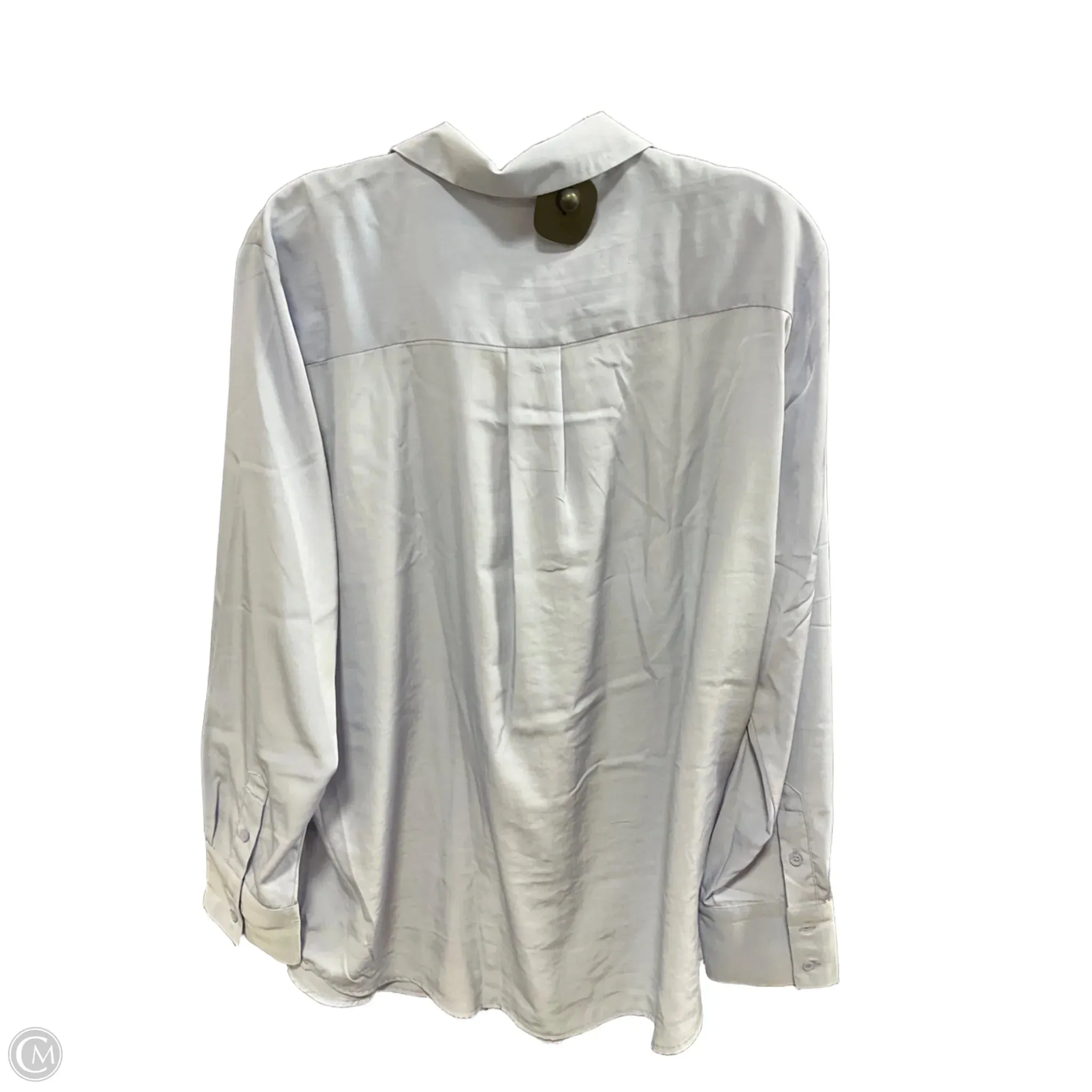 Blouse Long Sleeve By Nine West Apparel In Purple, Size: Xl