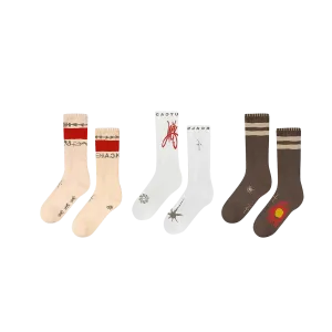 Cactus Jack by Travis Scott Reverse Jack Socks Trio Multicolor