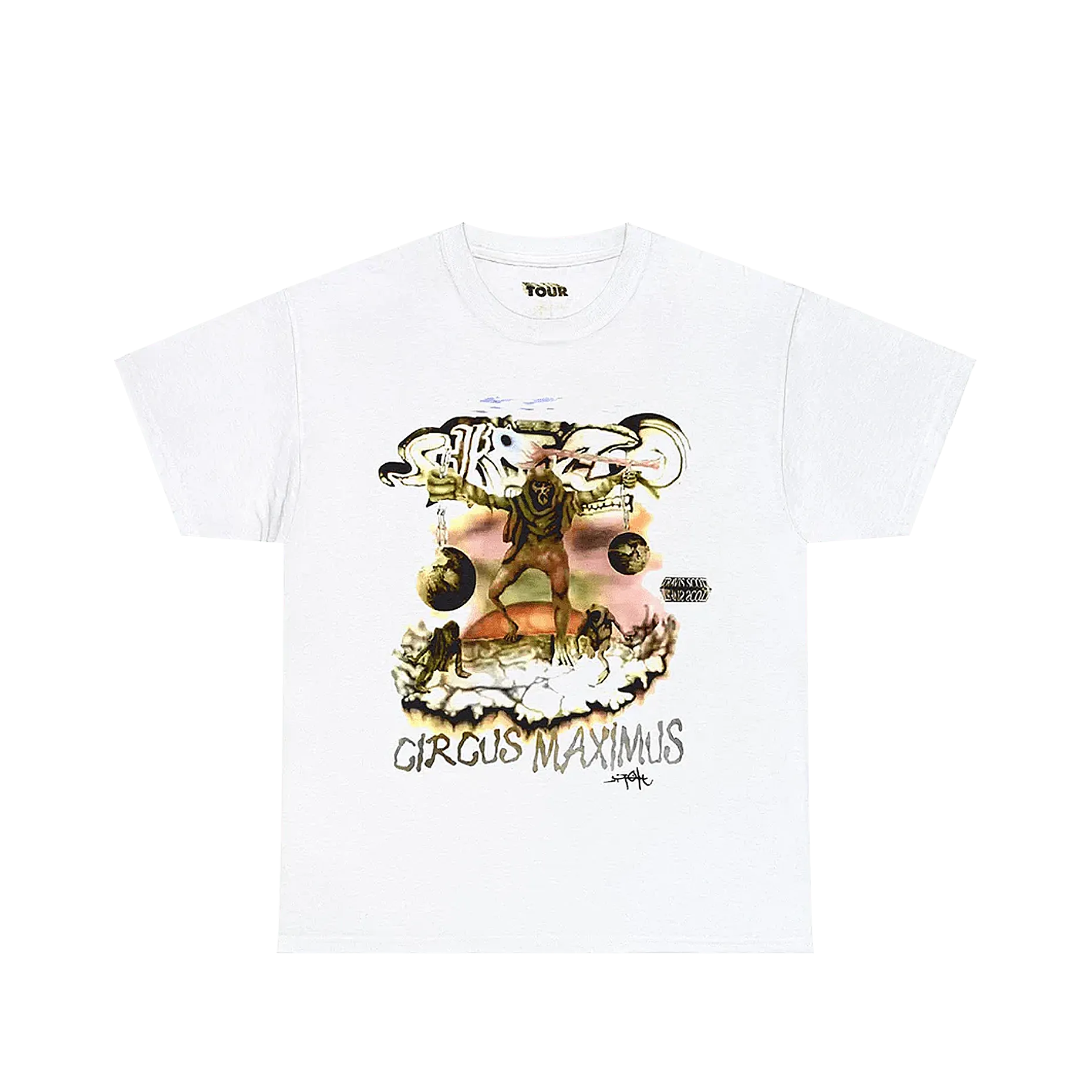 Cactus Jack by Travis Scott Utopia Tour Skitzo Circus Maximus Tee White