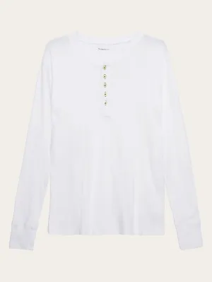 CEDAR LS Henley - Bright White Knowledge Cotton