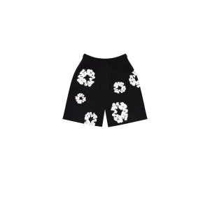 Denim Tears The Cotton Wreath Shorts Black/White