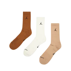 Jordan Everyday Crew Socks (3-Pack) Beige/Brown