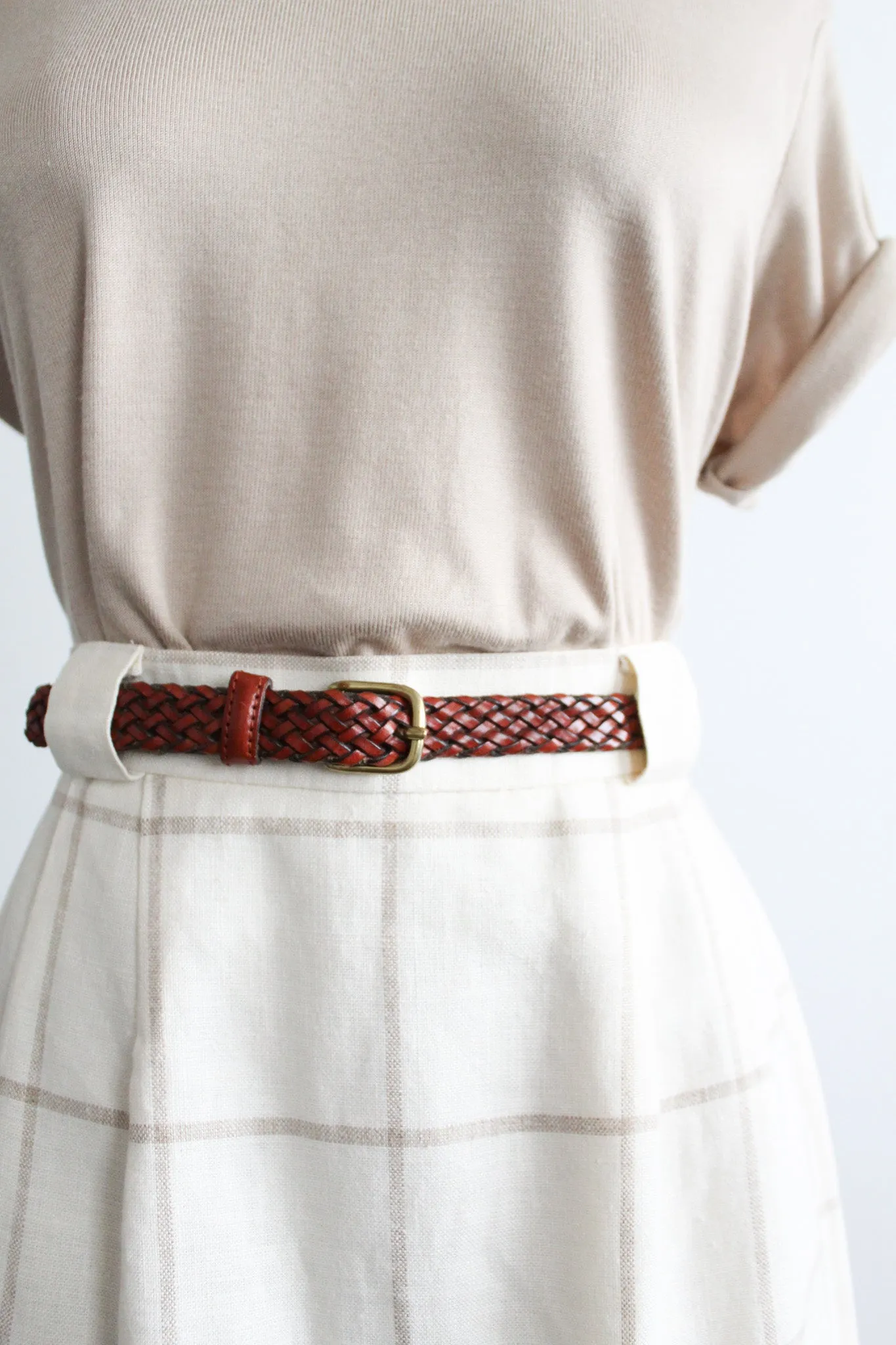 linen check skirt 1919 Vintage