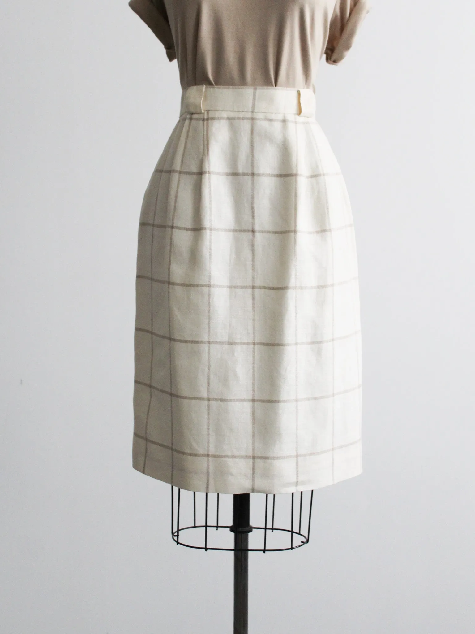 linen check skirt 1919 Vintage