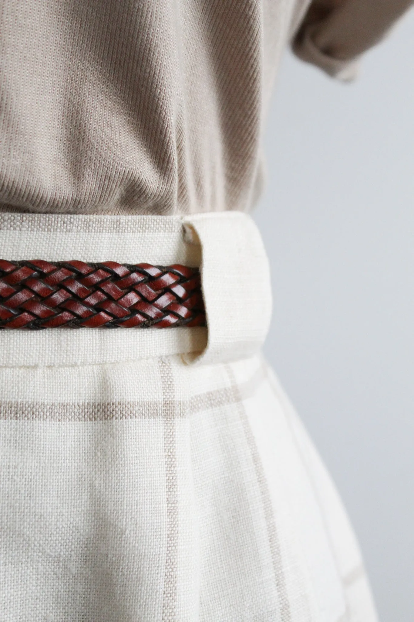 linen check skirt 1919 Vintage