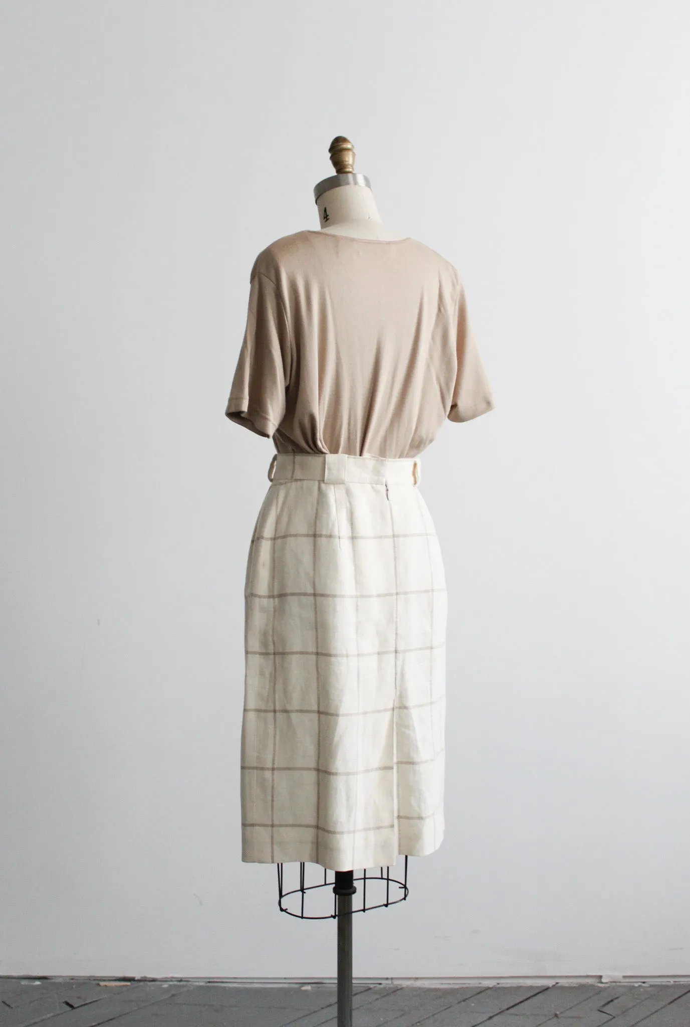 linen check skirt 1919 Vintage