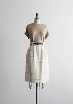 linen check skirt 1919 Vintage