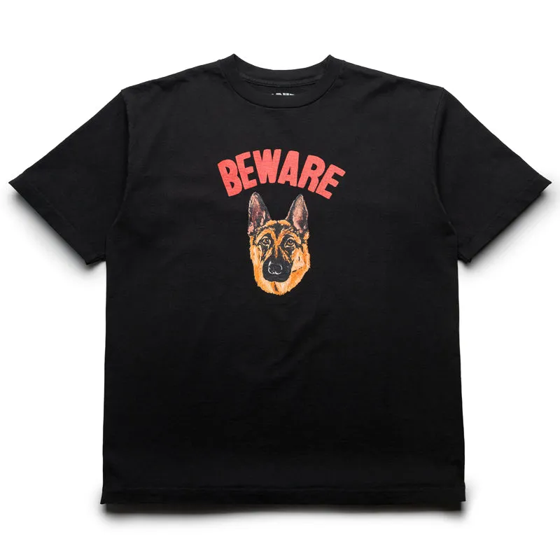 Market Beware Sign Tee - Washed Black