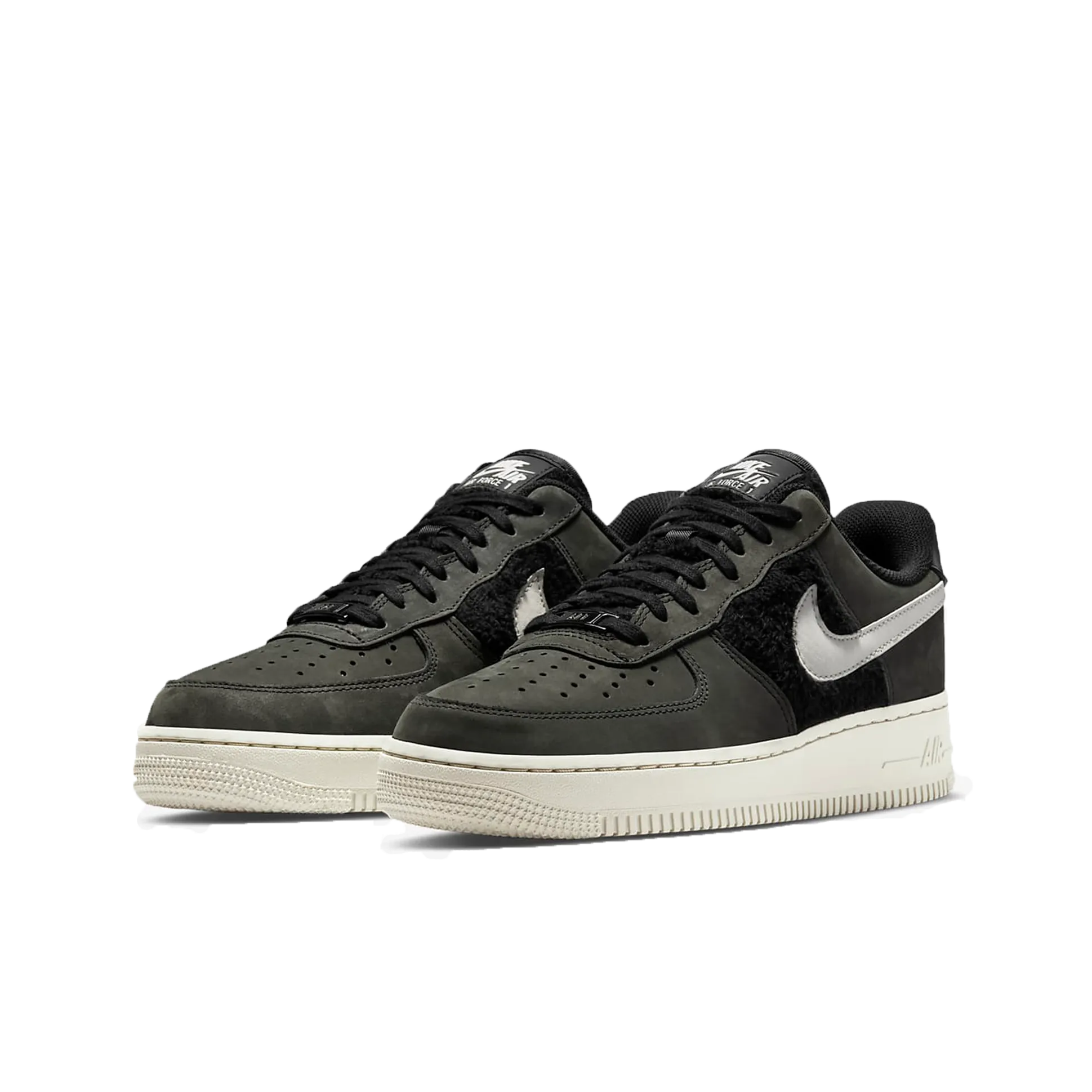 Nike Air Force 1 Faux Fur Black Light Bone (Women's)