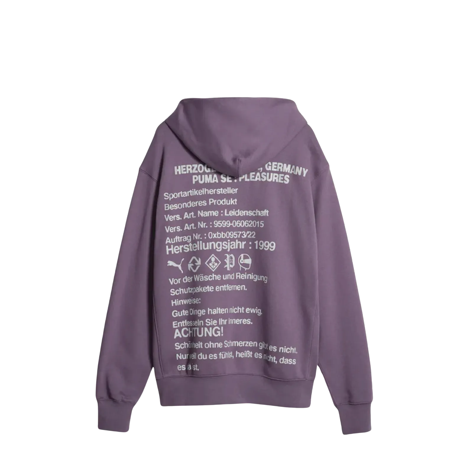 Puma x Pleasures Graphic Hoodie Purple Charcoal