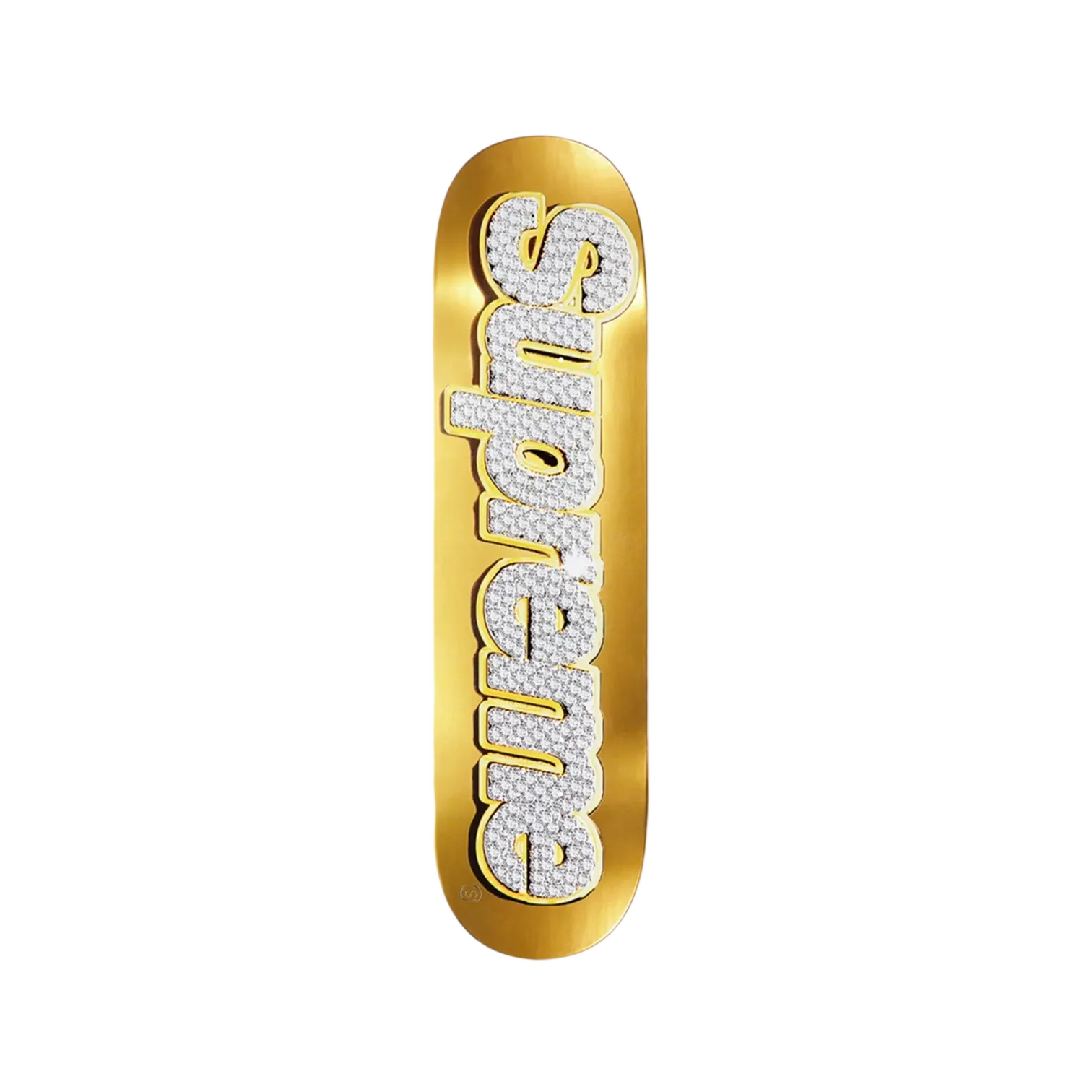 Supreme Bling Box Logo Skateboard Deck Gold