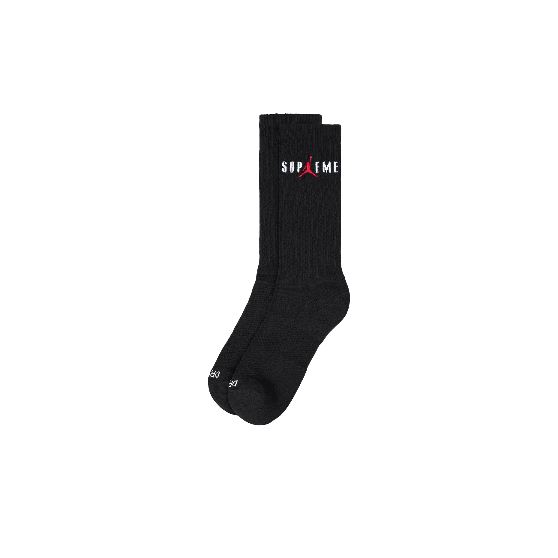 Supreme x Jordan Crew Socks (2 Pack) Black