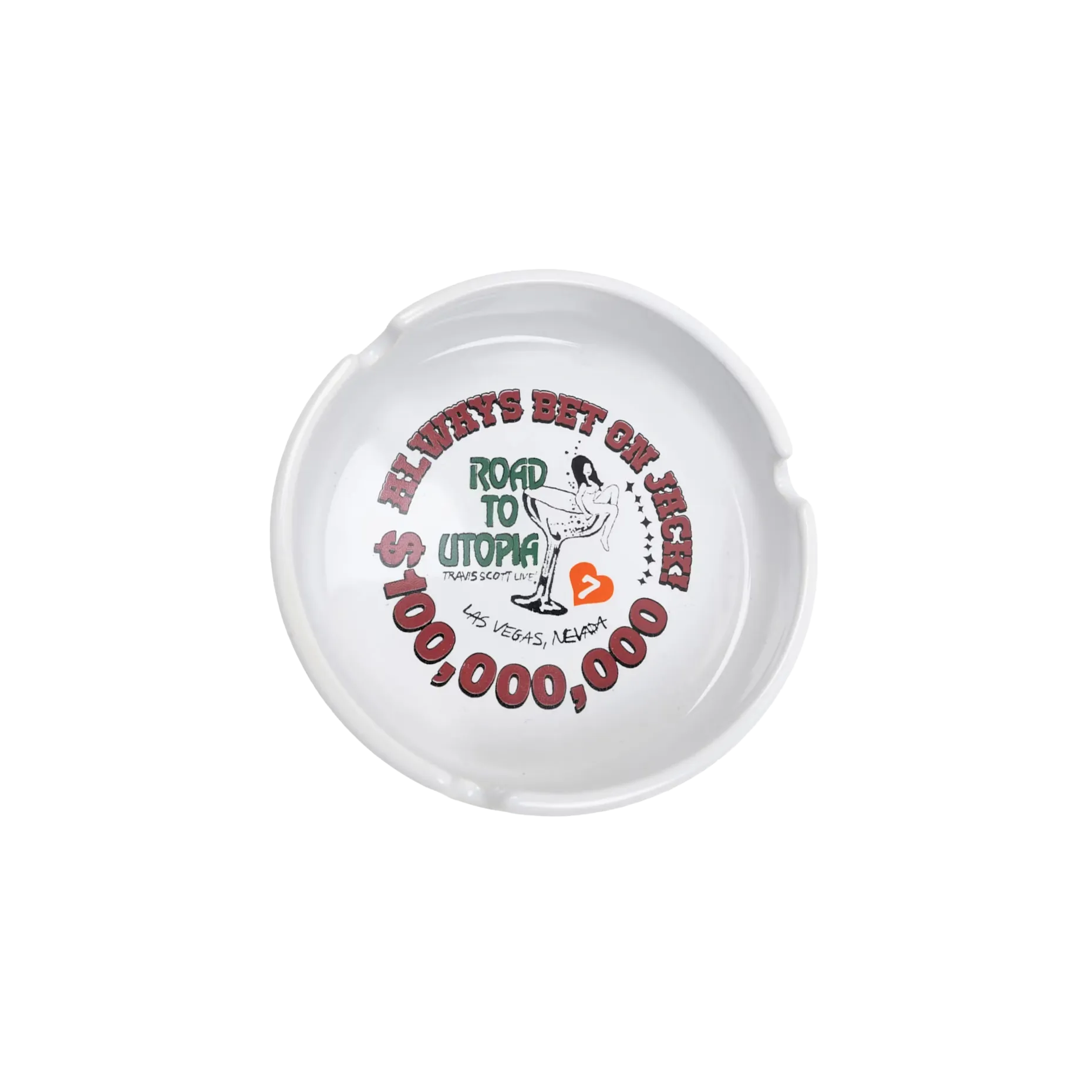 Travis Scott Road to Utopia Las Vegas Ashtray White